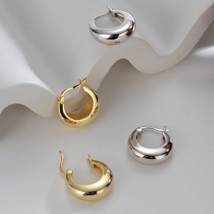 925 Sterling Silver Plated and Golden Earrings